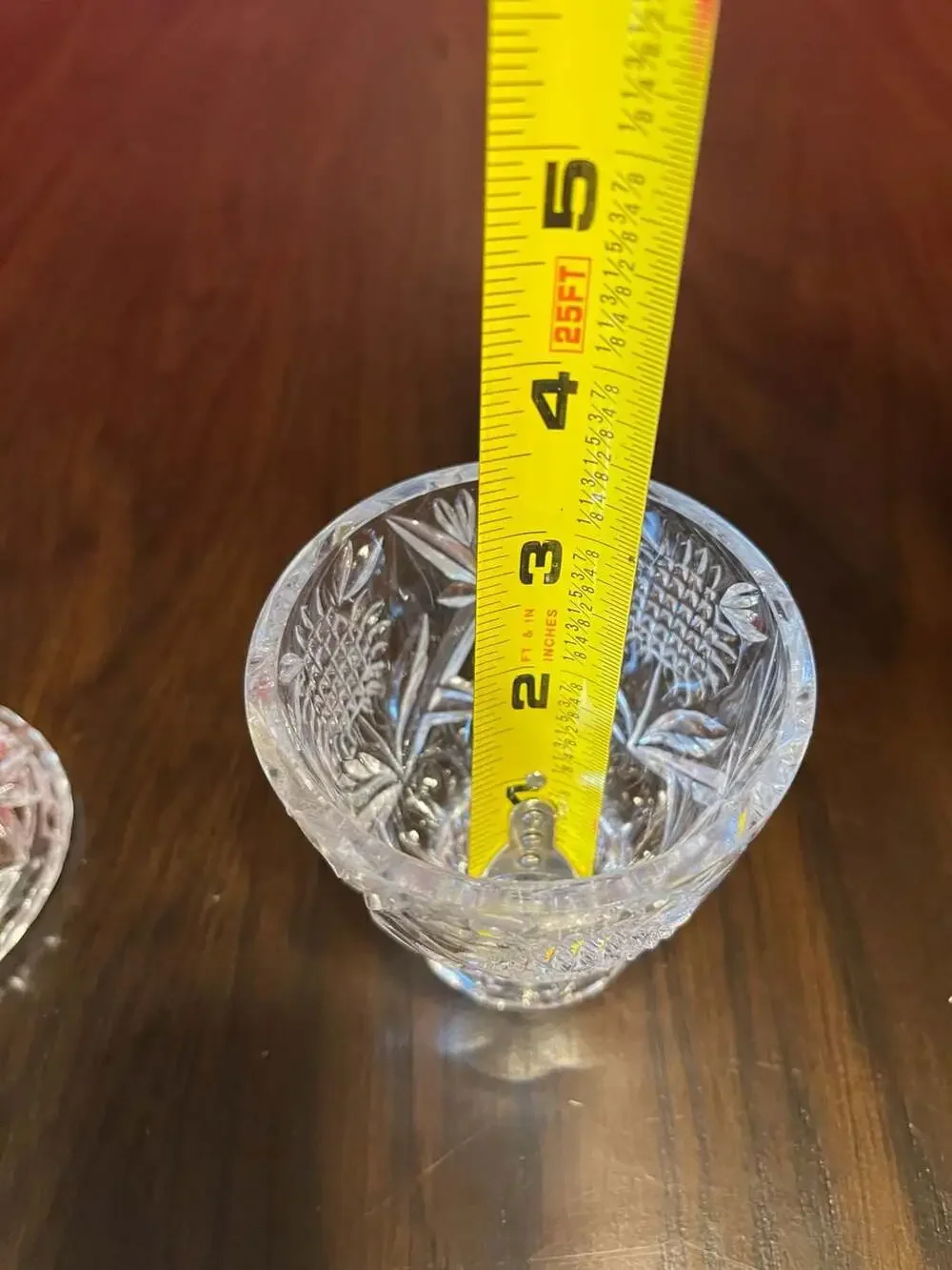 Vintage Footed Cut Lead Crystal Lidded Candy Dish with Pinwheel and Hobstar Desi